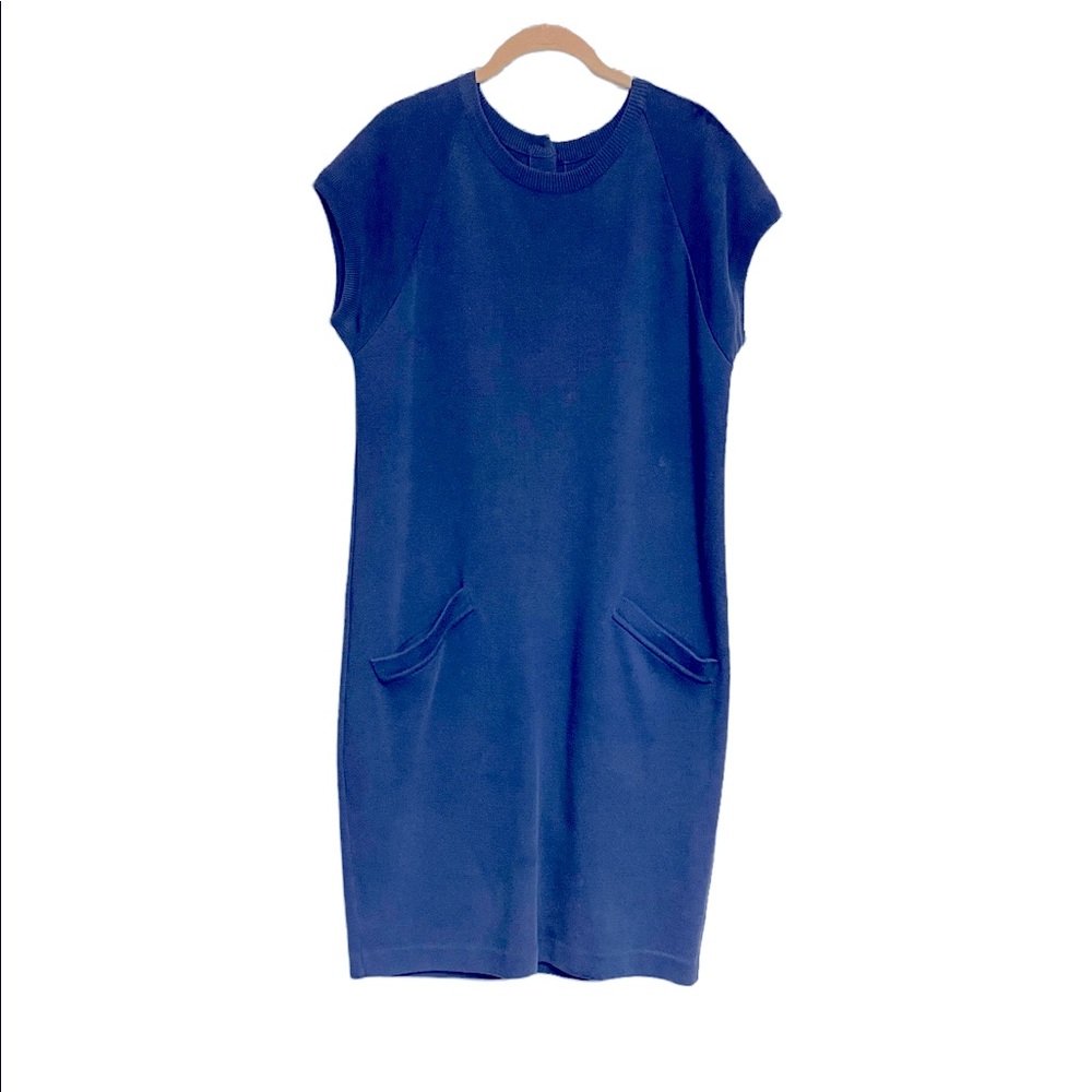 Vintage Navy Knit Dress, Medium